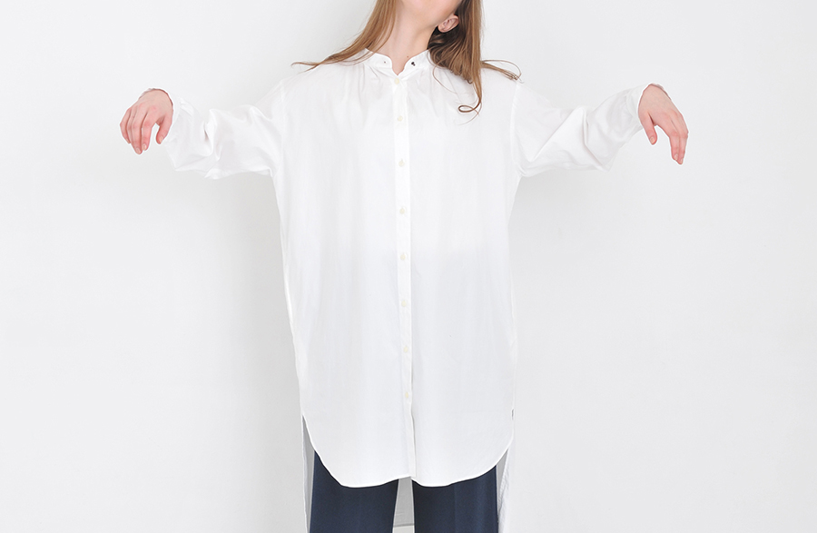Band Collar Shirt Dress “Merissa” LKL16FOP2 | Wide Full Length Trousers “Mira” LKL16FPT8